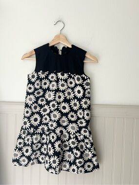 Victoria Beckham for Target Girls Medium Black Daisy Drop Waist Dress Cotton